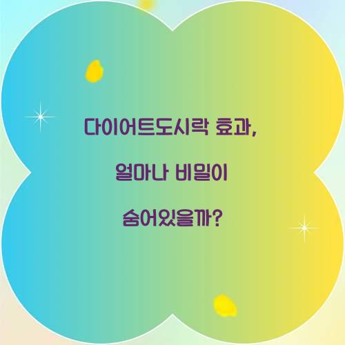 다이어트도시락 효과, 얼마나 비밀이 숨어있을까?