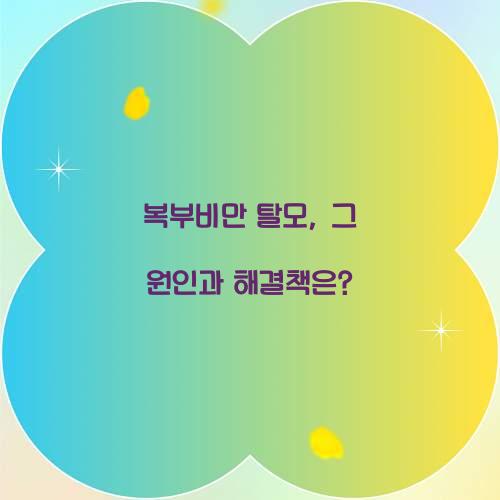 복부비만 탈모, 그 원인과 해결책은?