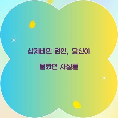 상체비만 원인, 당신이 몰랐던 사실들