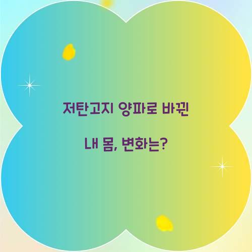 저탄고지 양파로 바뀐 내 몸, 변화는?