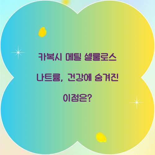 카복시 메틸 셀룰로스 나트륨, 건강에 숨겨진 이점은?