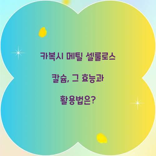 카복시 메틸 셀룰로스 칼슘, 그 효능과 활용법은?