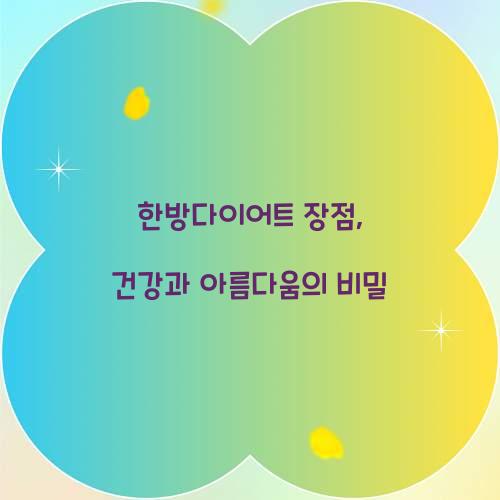 한방다이어트 장점, 건강과 아름다움의 비밀