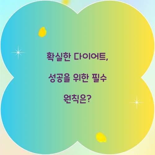 확실한 다이어트, 성공을 위한 필수 원칙은?