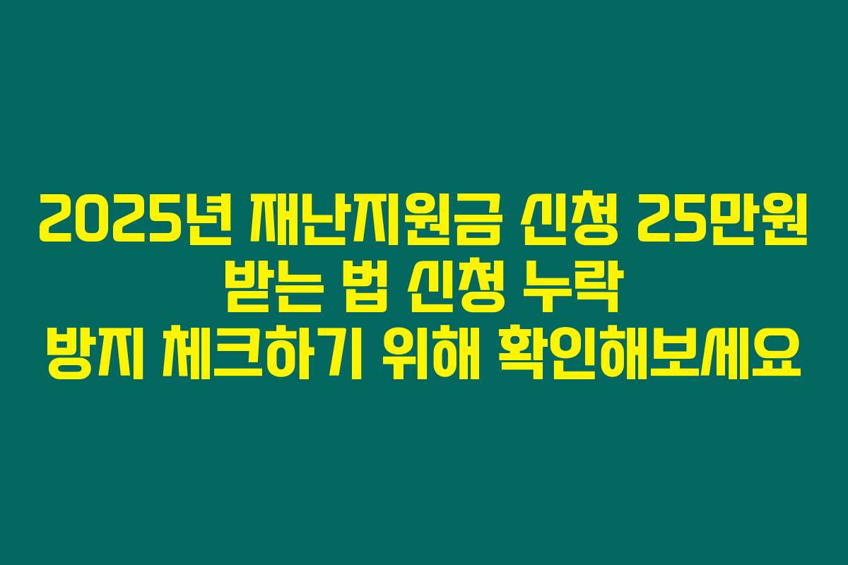 2025년 재난지원금 신청 25만원 받는 법 신청 누락 방지 체크하기 위해 확인해보세요