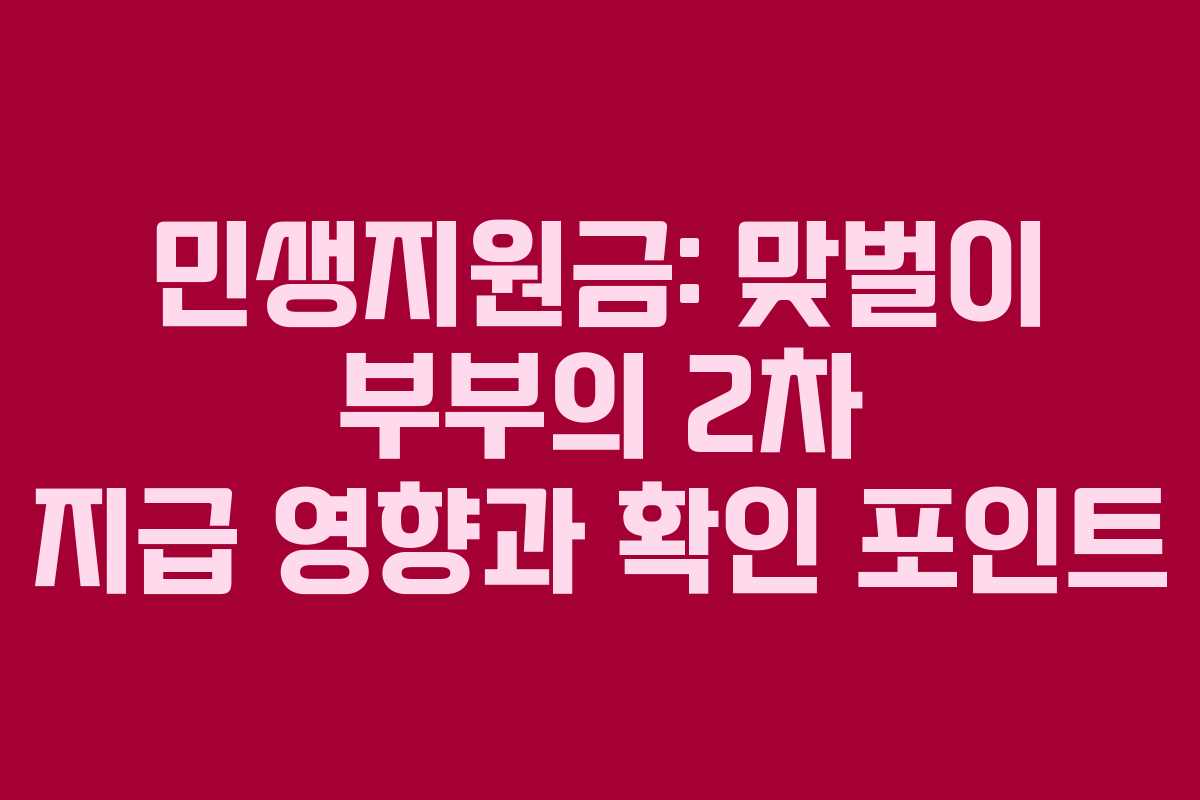 민생지원금: 맞벌이 부부의 2차 지급 영향과 확인 포인트