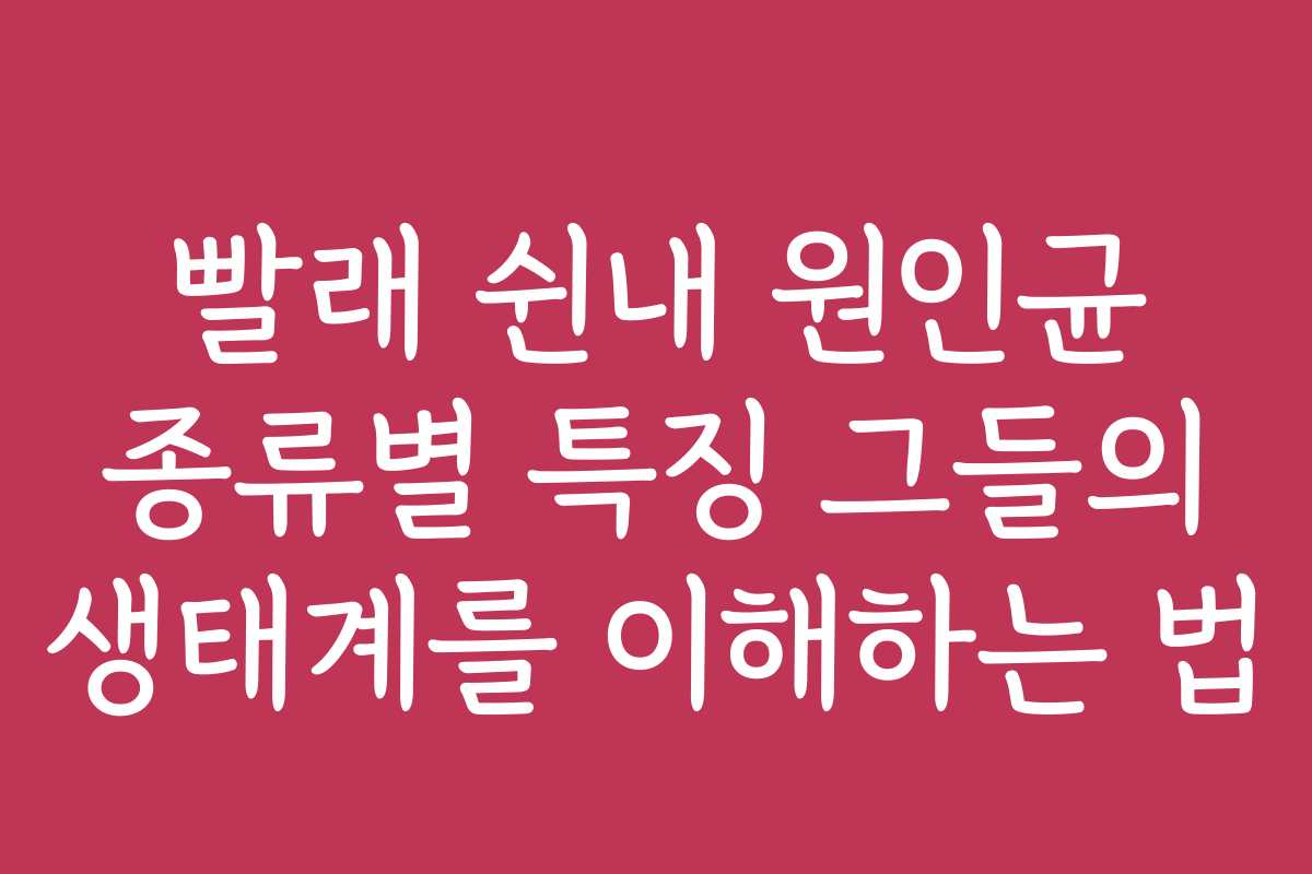 빨래 쉰내 원인균 종류별 특징 그들의 생태계를 이해하는 법