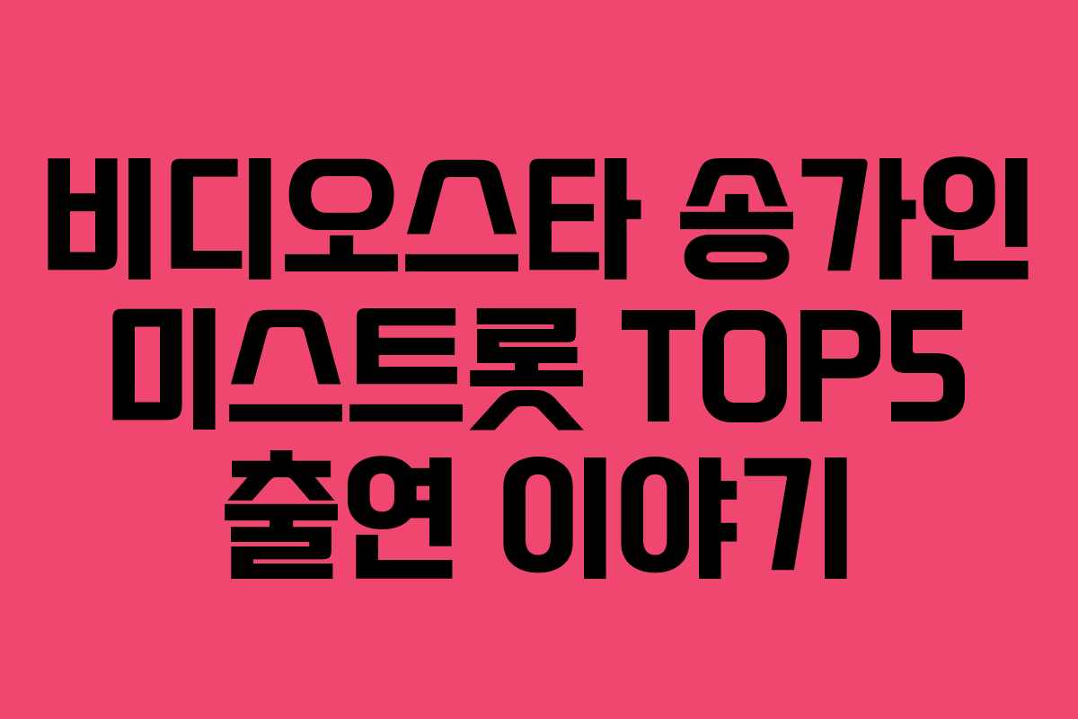 비디오스타 송가인 미스트롯 TOP5 출연 이야기