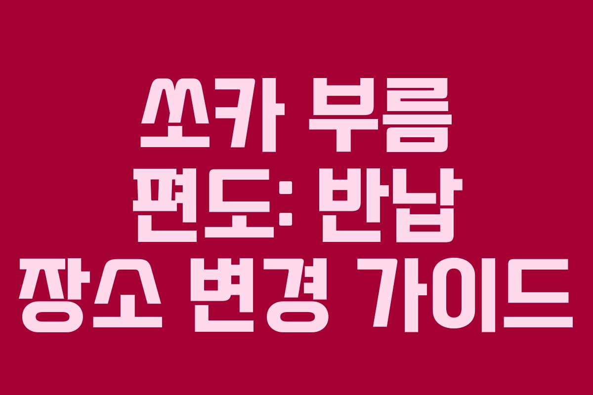 쏘카 부름 편도: 반납 장소 변경 가이드