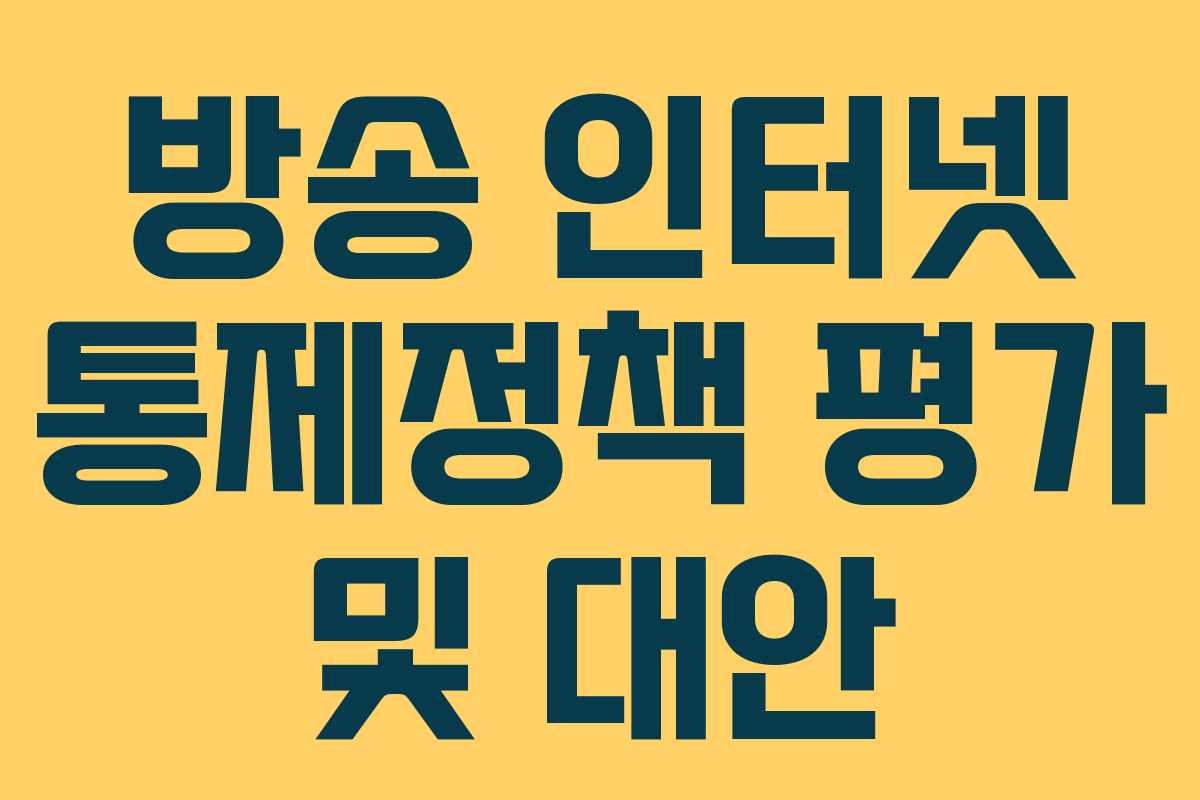 방송 인터넷 통제정책 평가 및 대안