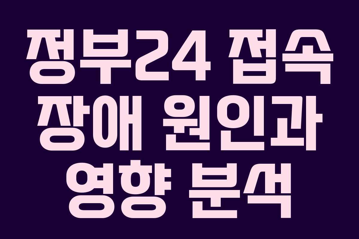 정부24 접속 장애 원인과 영향 분석