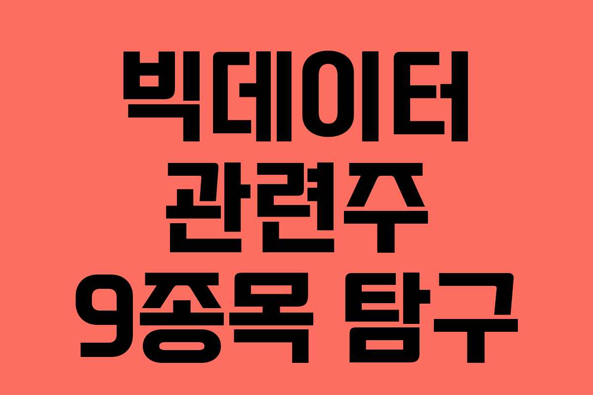 빅데이터 관련주 9종목 탐구