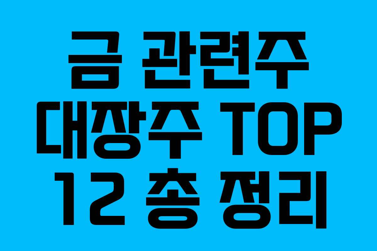 금 관련주 대장주 TOP 12 총 정리