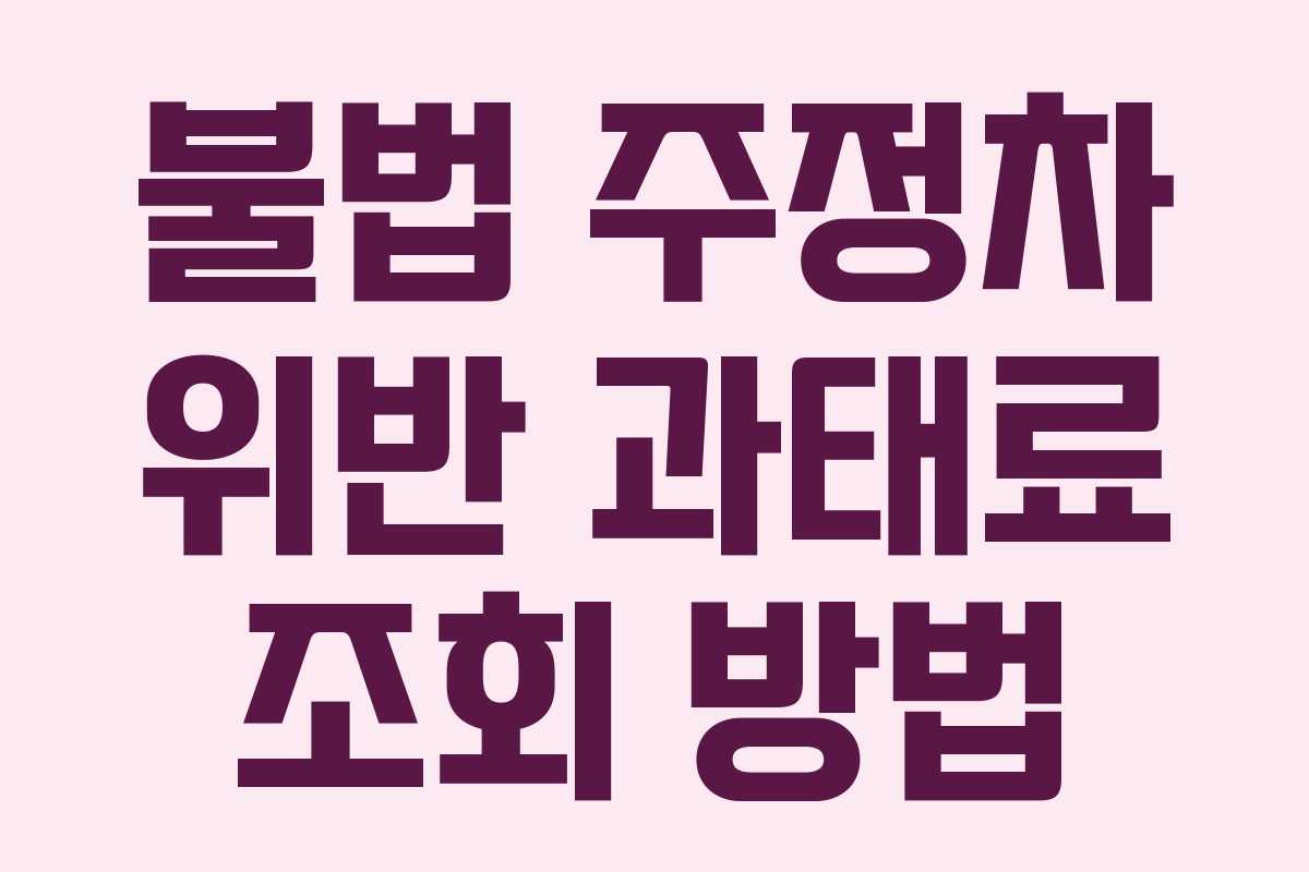 불법 주정차 위반 과태료 조회 방법