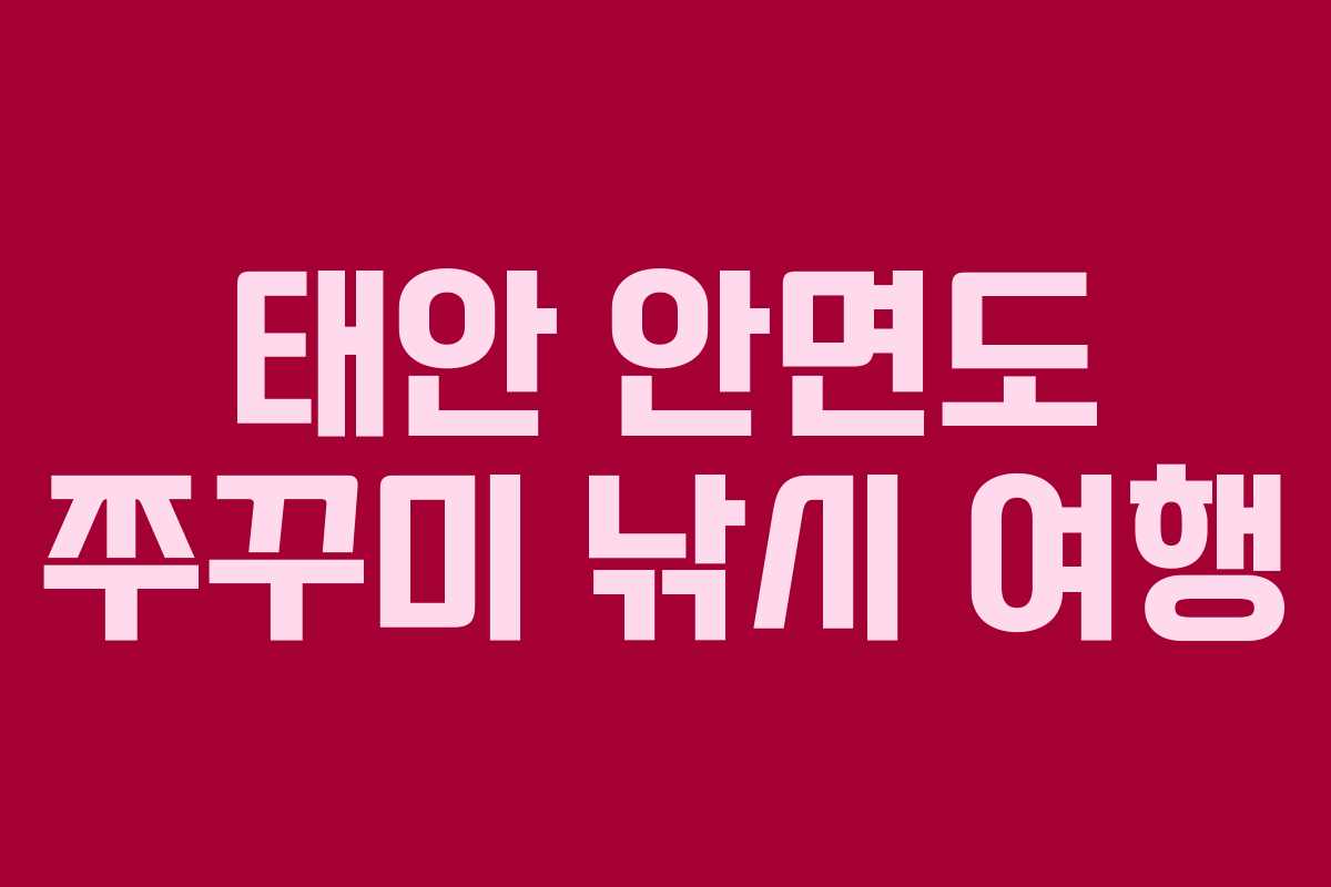 태안 안면도 쭈꾸미 낚시 여행