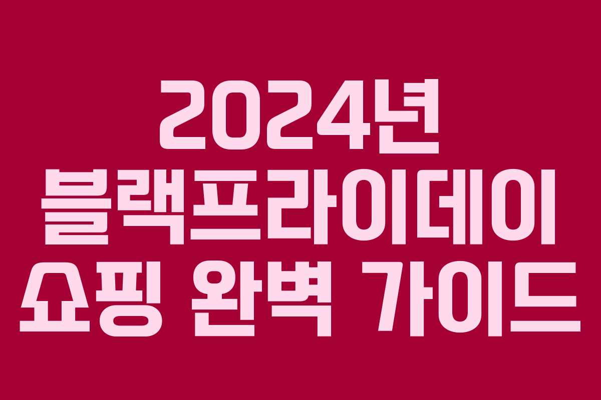 2024년 블랙프라이데이 쇼핑 완벽 가이드 2024년 블랙프라이데이 쇼핑 완벽 가이드