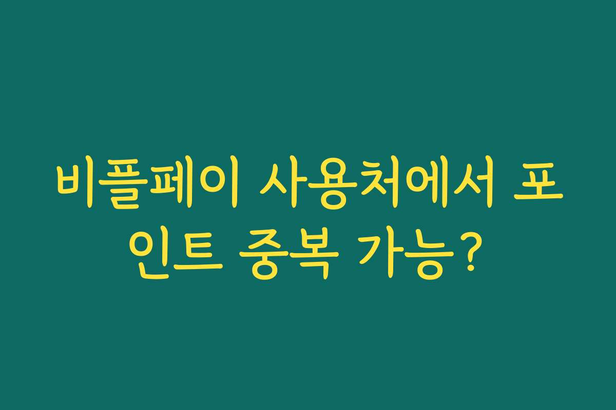 비플페이 사용처에서 포인트 중복 가능?