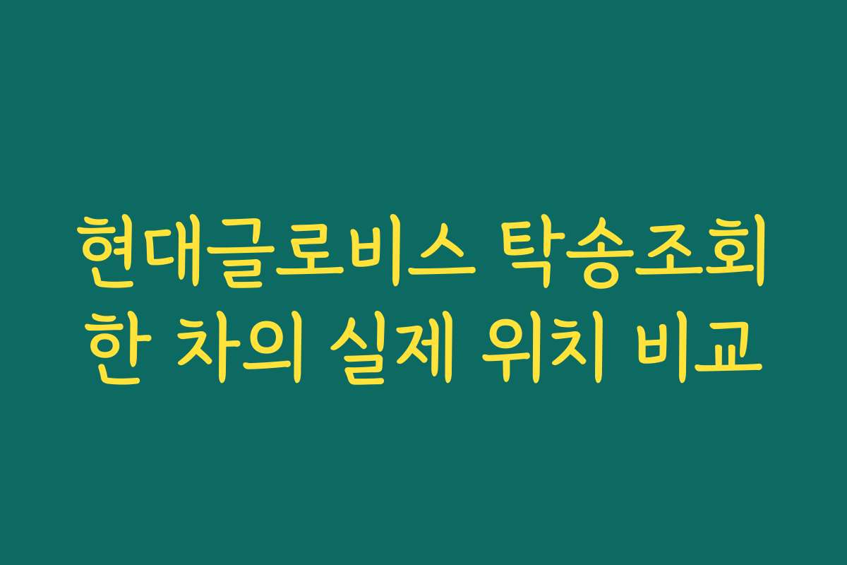 현대글로비스 탁송조회한 차의 실제 위치 비교
