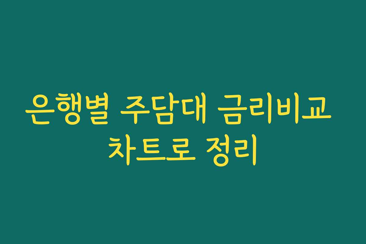 은행별 주담대 금리비교 차트로 정리