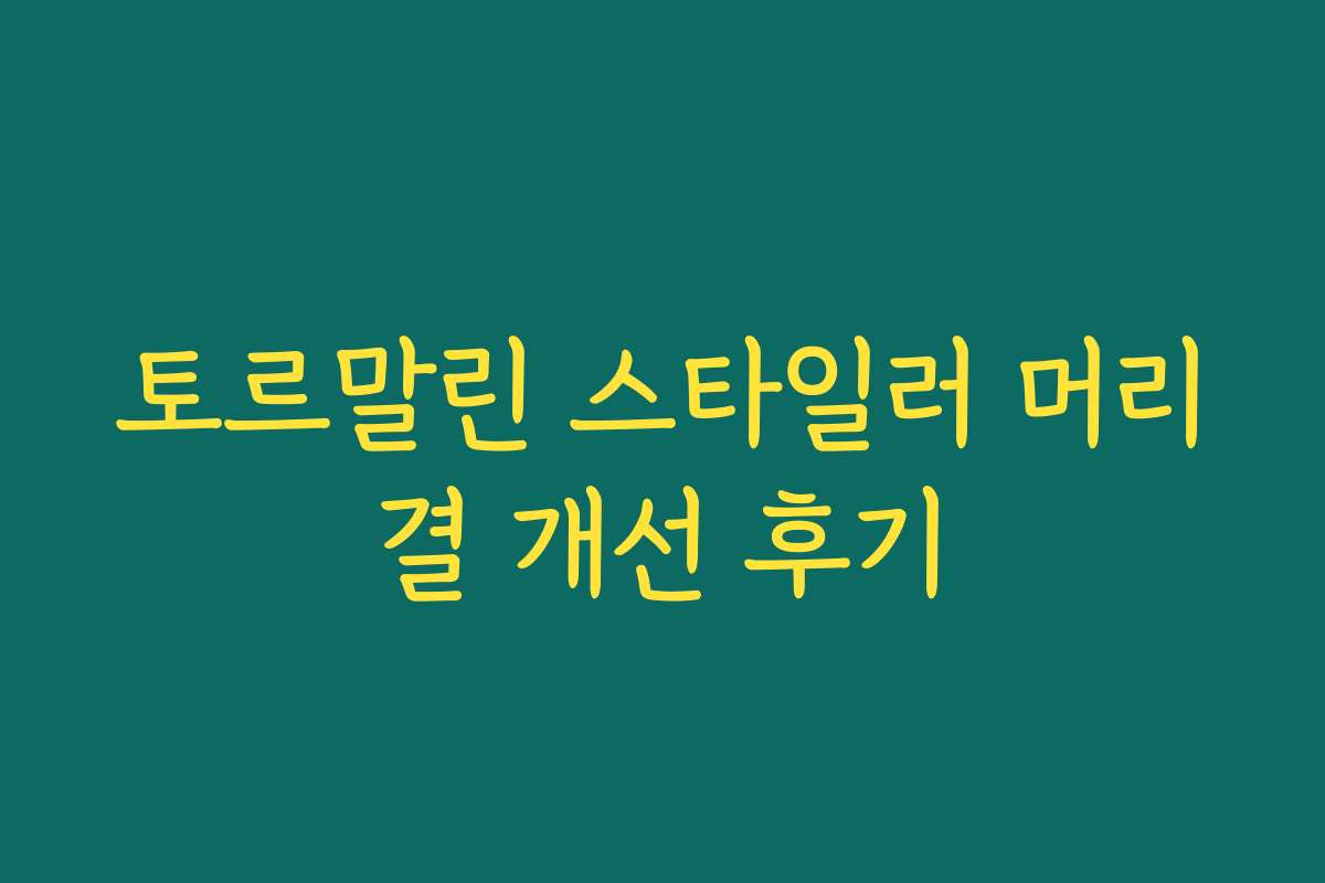 토르말린 스타일러 머리결 개선 후기 토르말린 스타일러 머리결 개선 후기