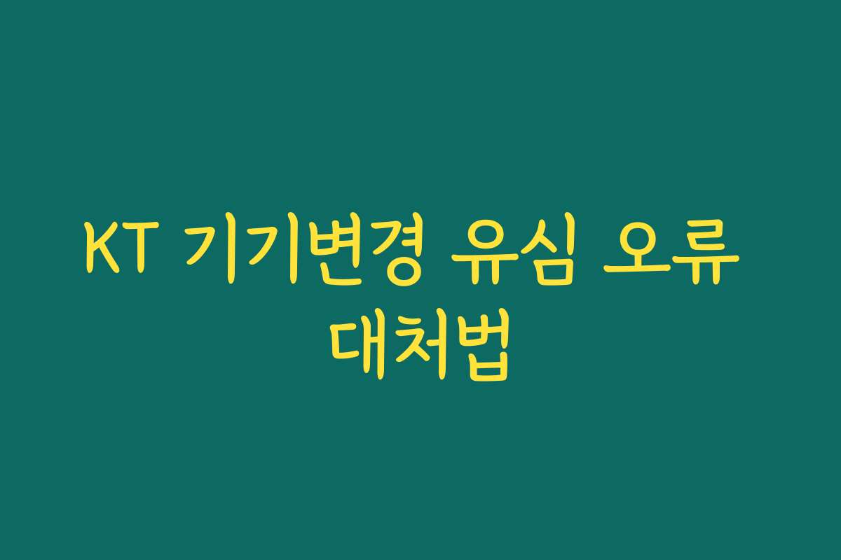 KT 기기변경 유심 오류 대처법
