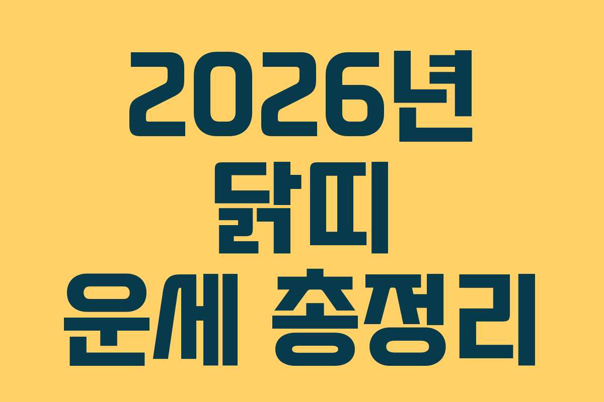 2026년 닭띠 운세 총정리
