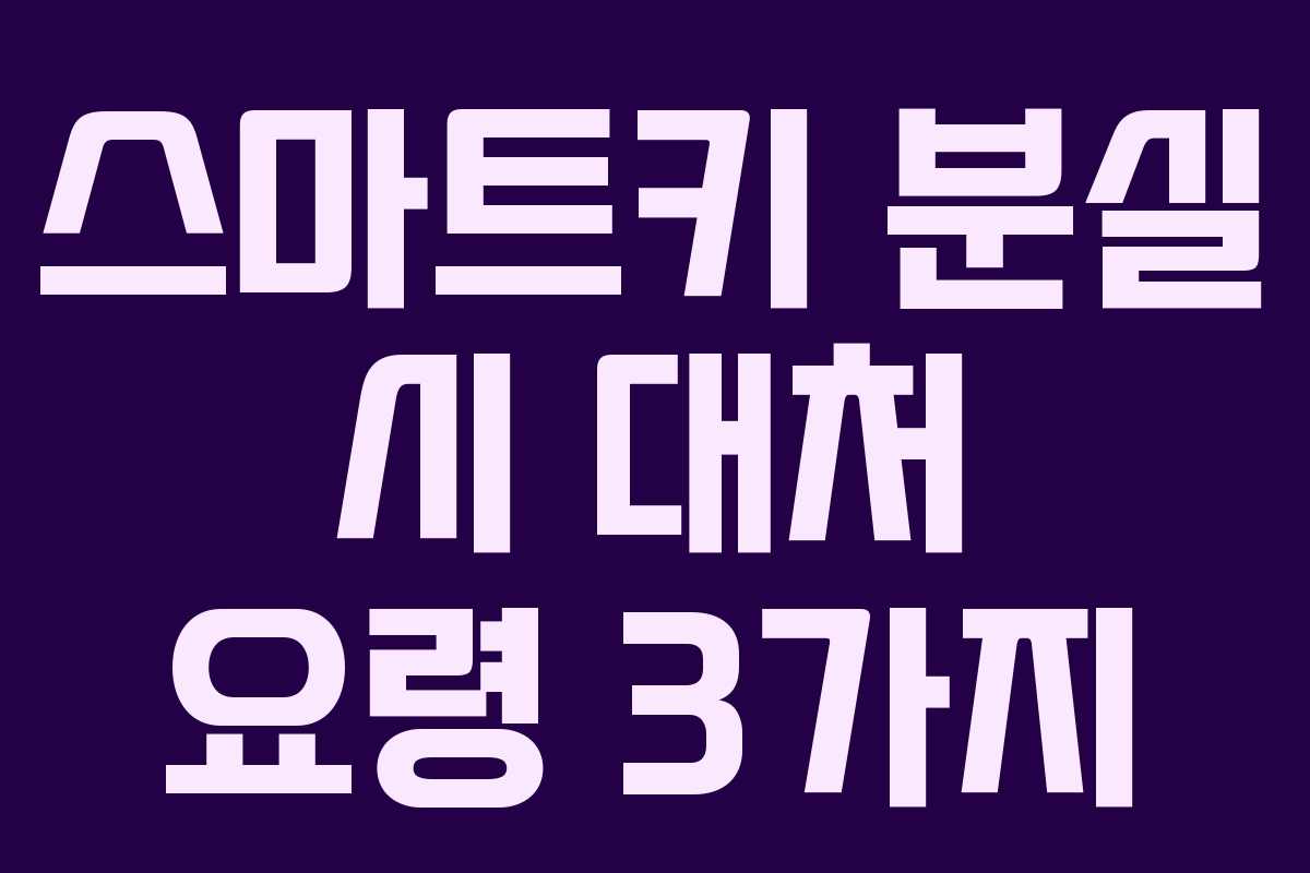 스마트키 분실 시 대처 요령 3가지