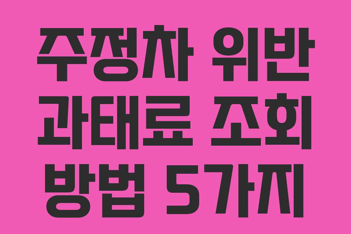 주정차 위반 과태료 조회 방법 5가지