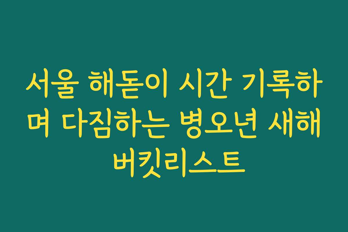 서울 해돋이 시간 기록하며 다짐하는 병오년 새해 버킷리스트