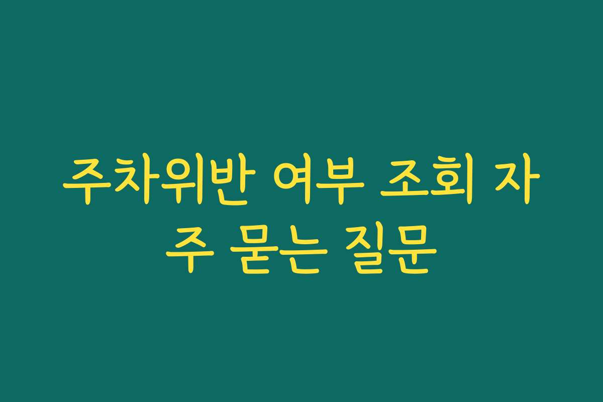 주차위반 여부 조회 자주 묻는 질문