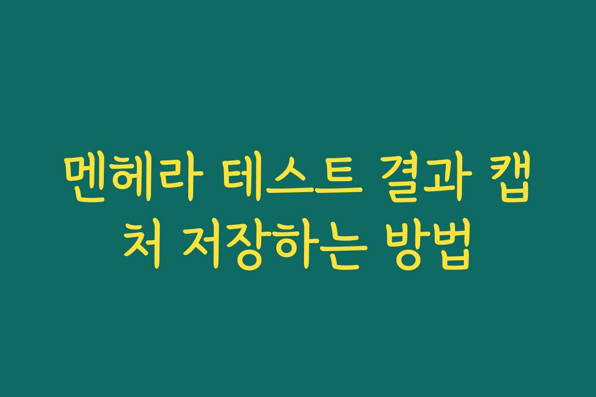 멘헤라 테스트 결과 캡처 저장하는 방법
