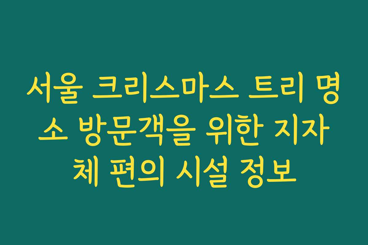 서울 크리스마스 트리 명소 방문객을 위한 지자체 편의 시설 정보