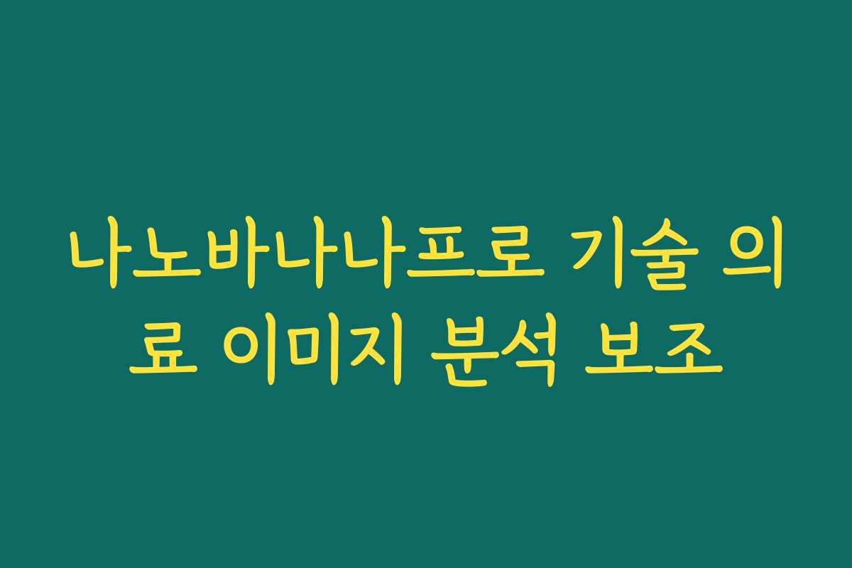 나노바나나프로 기술 의료 이미지 분석 보조
