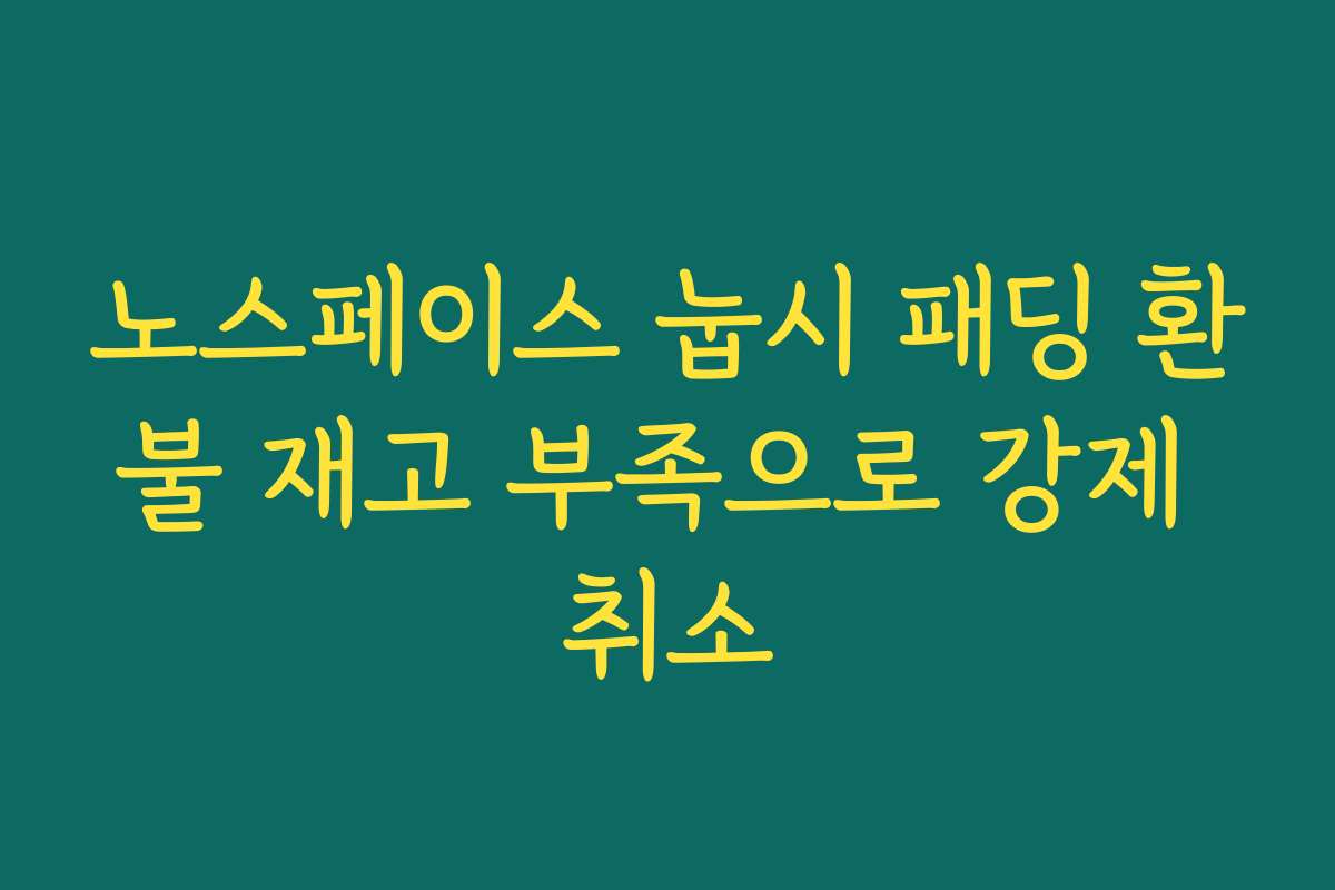 노스페이스 눕시 패딩 환불 재고 부족으로 강제 취소