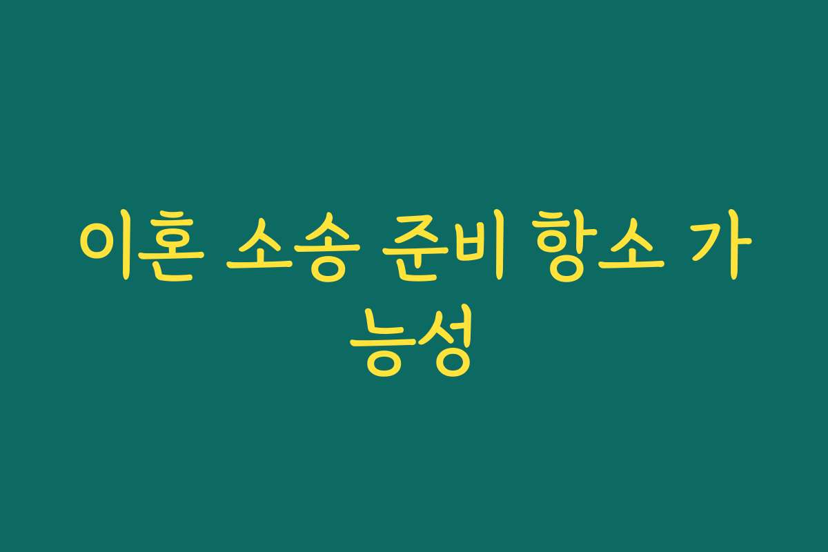 이혼 소송 준비 항소 가능성