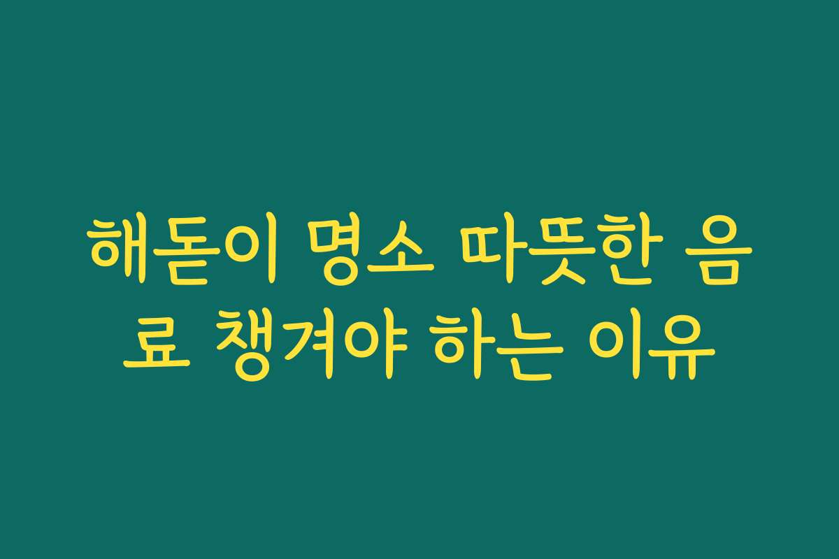 해돋이 명소 따뜻한 음료 챙겨야 하는 이유