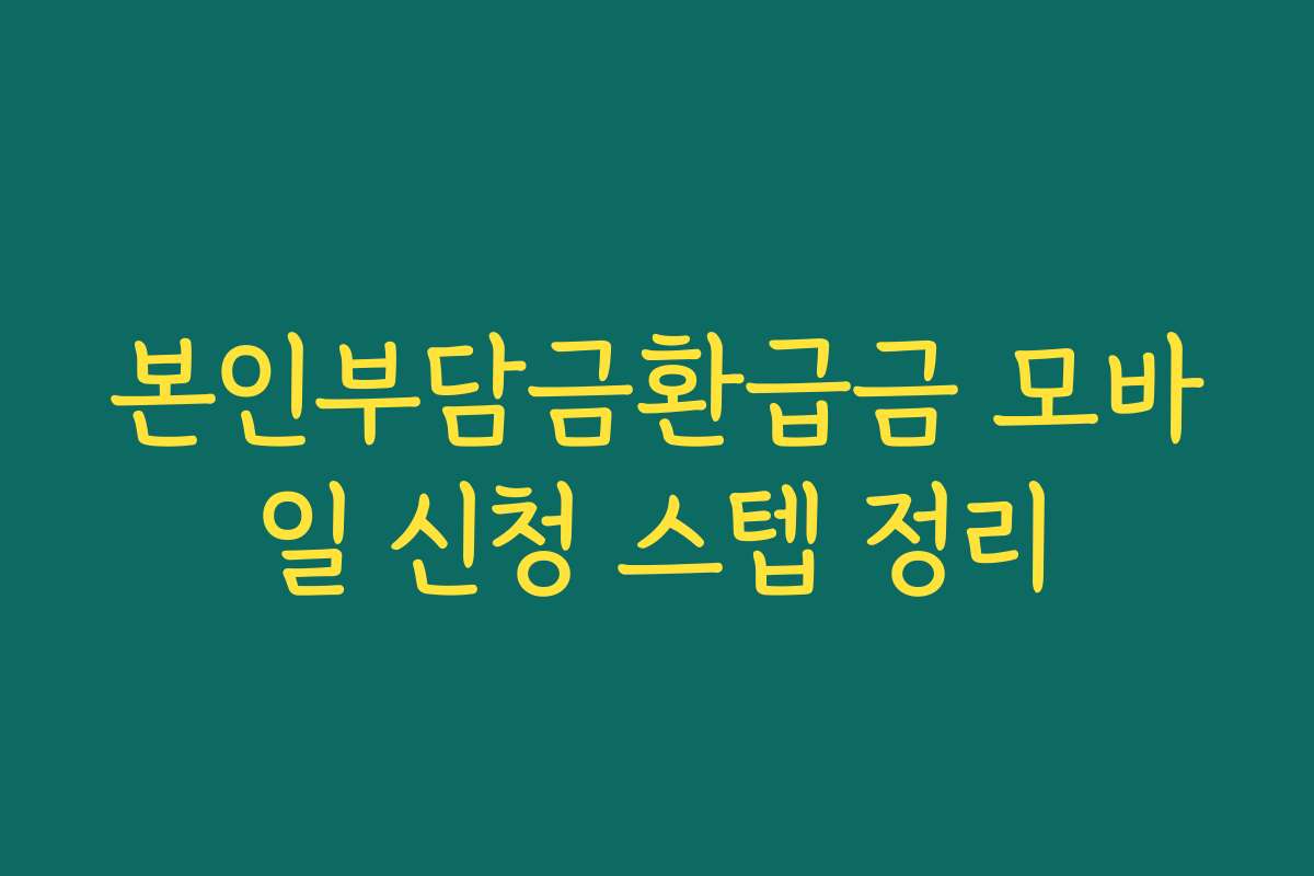 본인부담금환급금 모바일 신청 스텝 정리