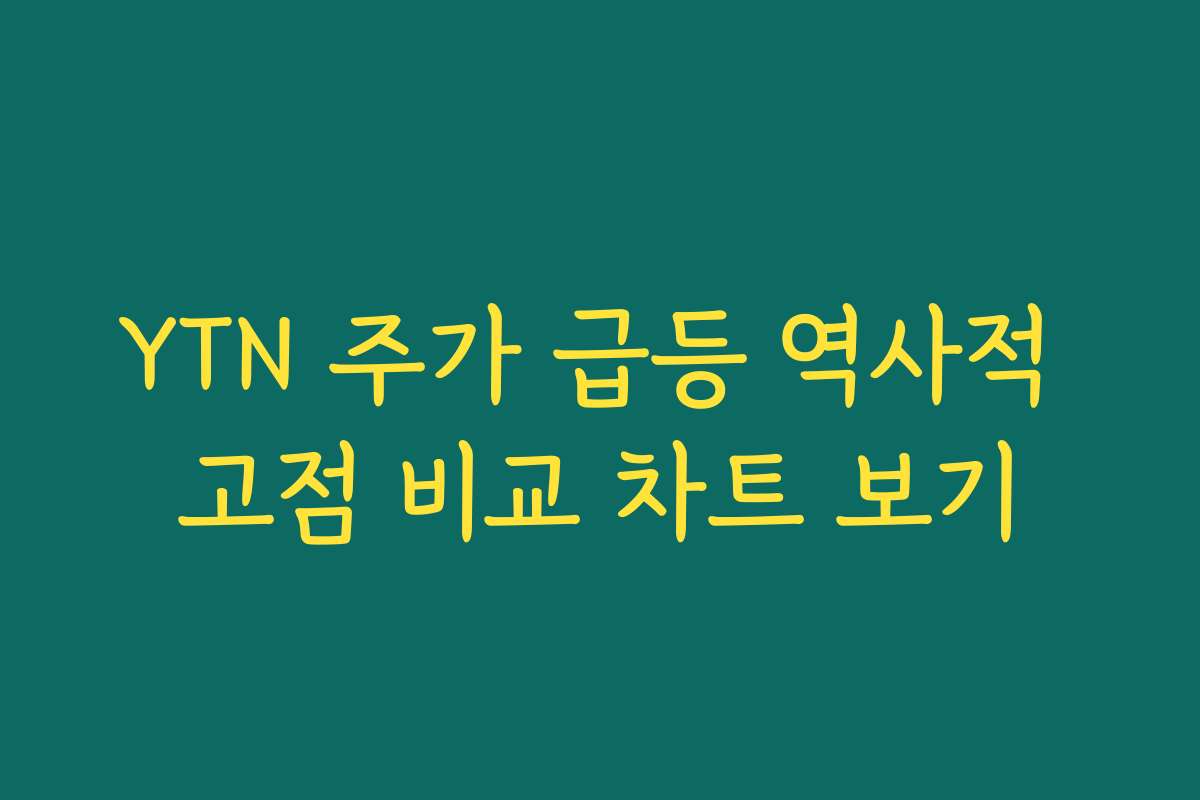 YTN 주가 급등 역사적 고점 비교 차트 보기