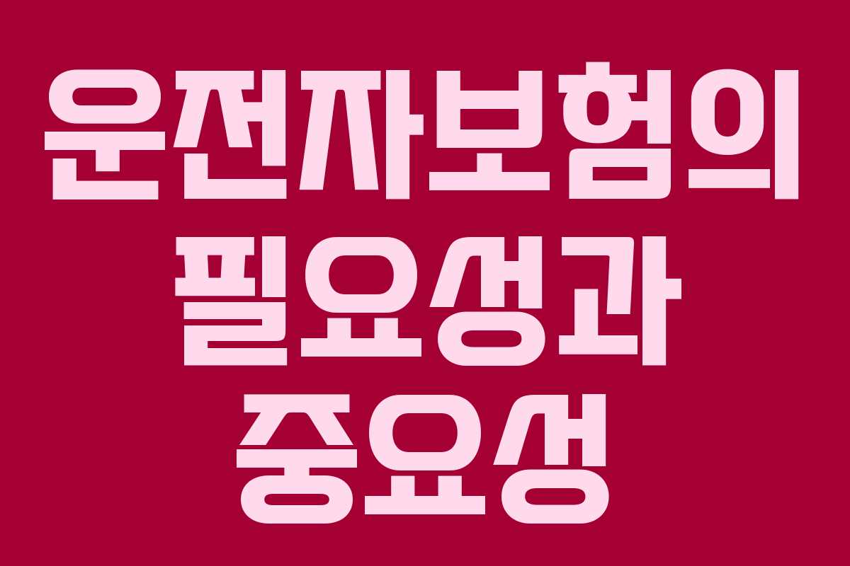 운전자보험의 필요성과 중요성