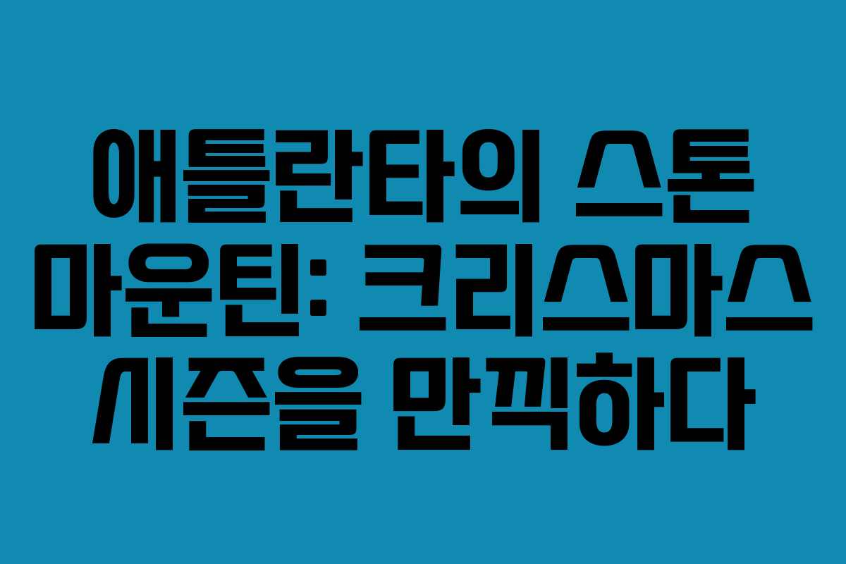 애틀란타의 스톤 마운틴: 크리스마스 시즌을 만끽하다