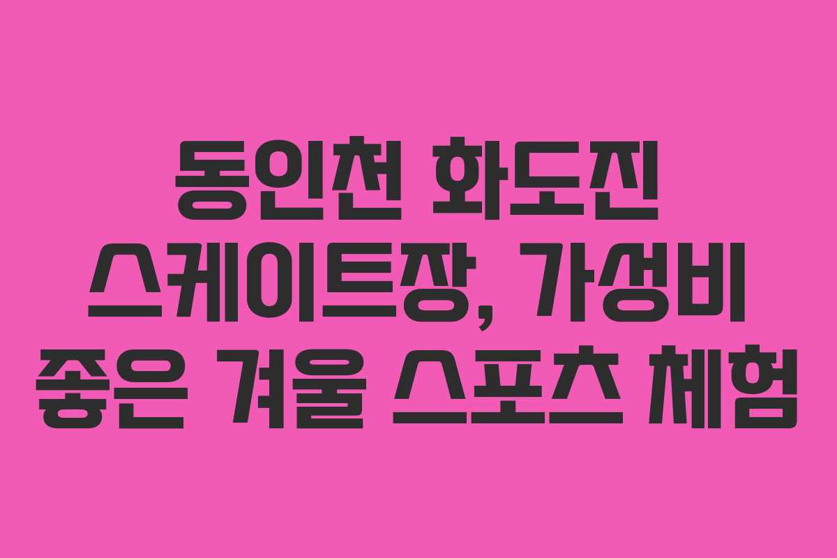 동인천 화도진 스케이트장, 가성비 좋은 겨울 스포츠 체험
