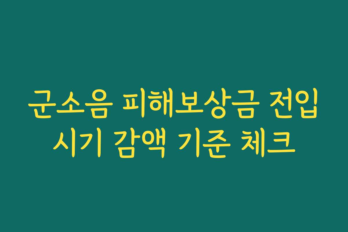군소음 피해보상금 전입시기 감액 기준 체크
