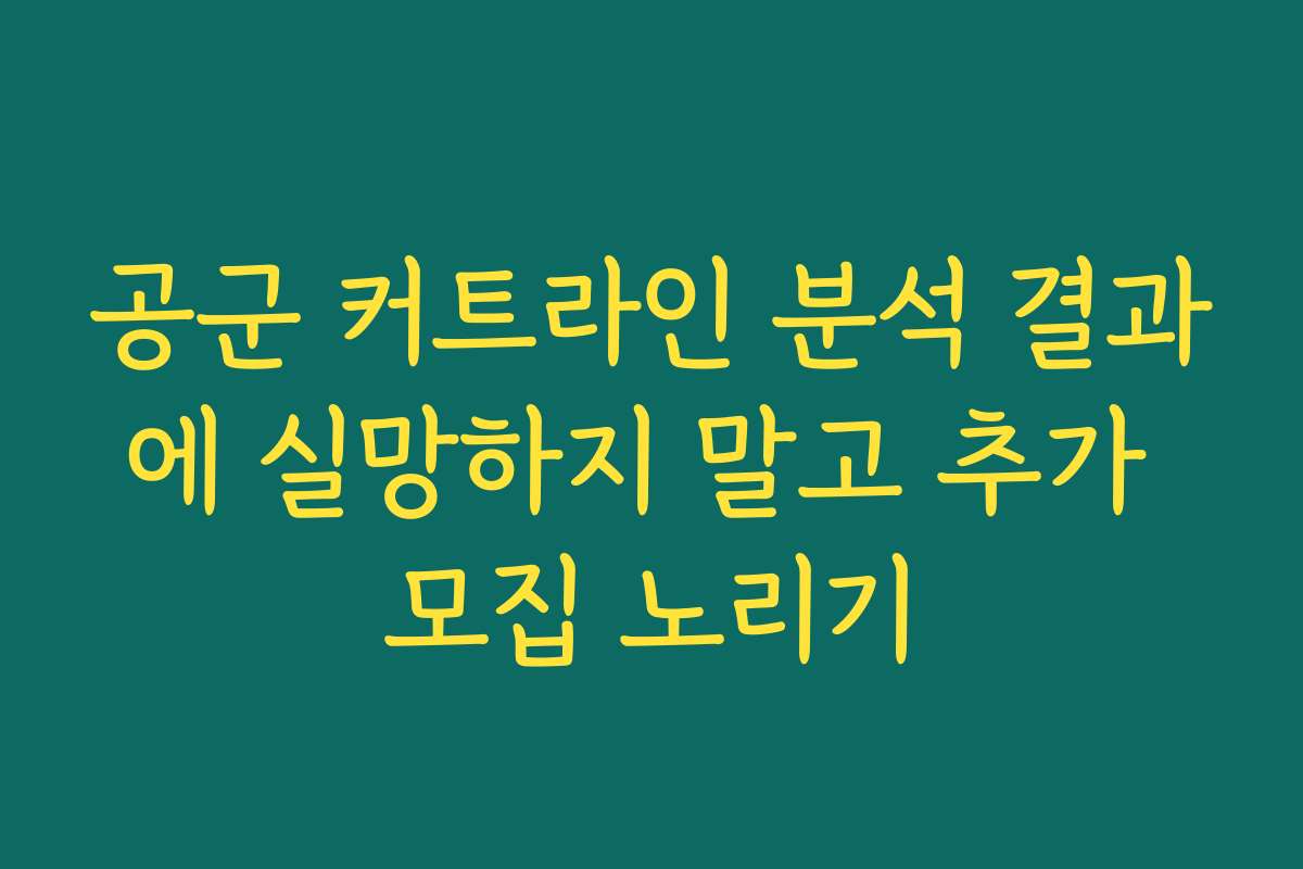 공군 커트라인 분석 결과에 실망하지 말고 추가 모집 노리기