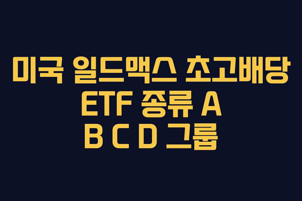 미국 일드맥스 초고배당 ETF 종류 A B C D 그룹