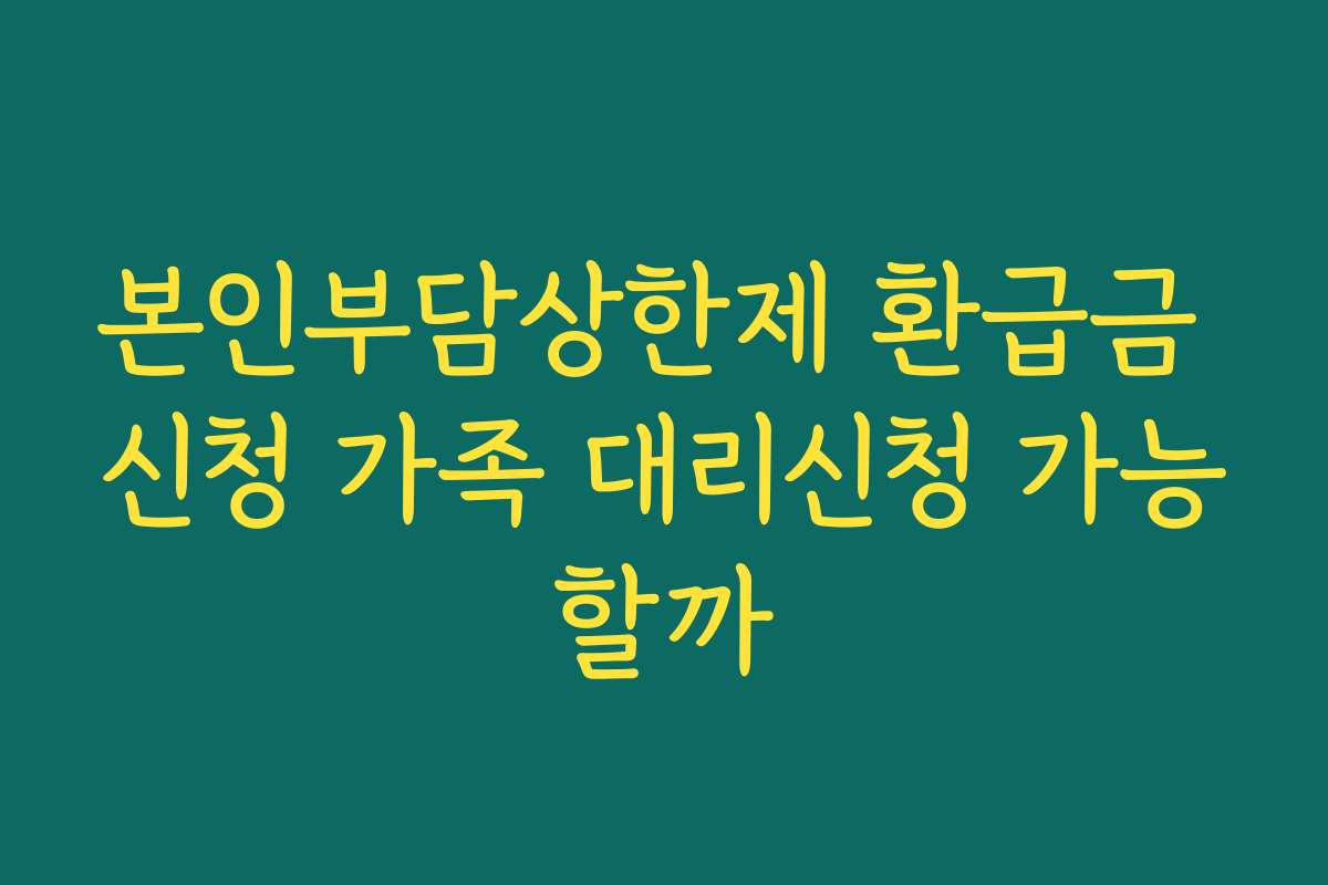 본인부담상한제 환급금 신청 가족 대리신청 가능할까