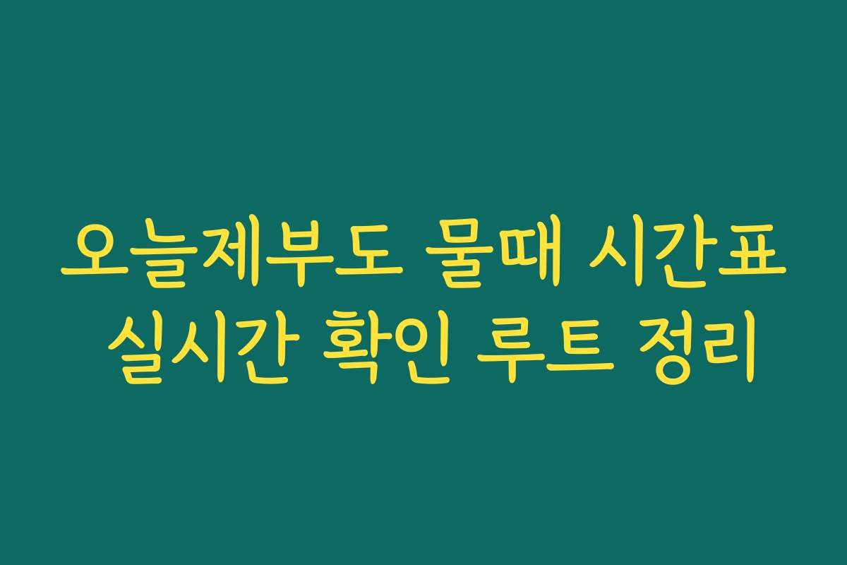 오늘제부도 물때 시간표 실시간 확인 루트 정리