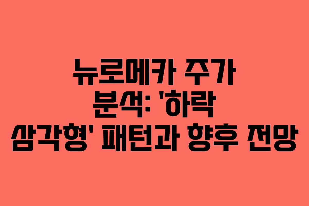 뉴로메카 주가 분석: ‘하락 삼각형’ 패턴과 향후 전망