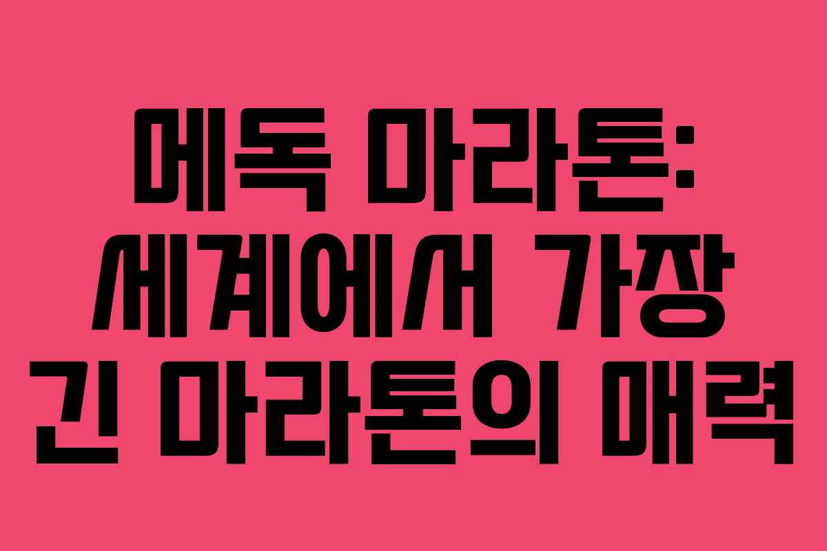 메독 마라톤: 세계에서 가장 긴 마라톤의 매력