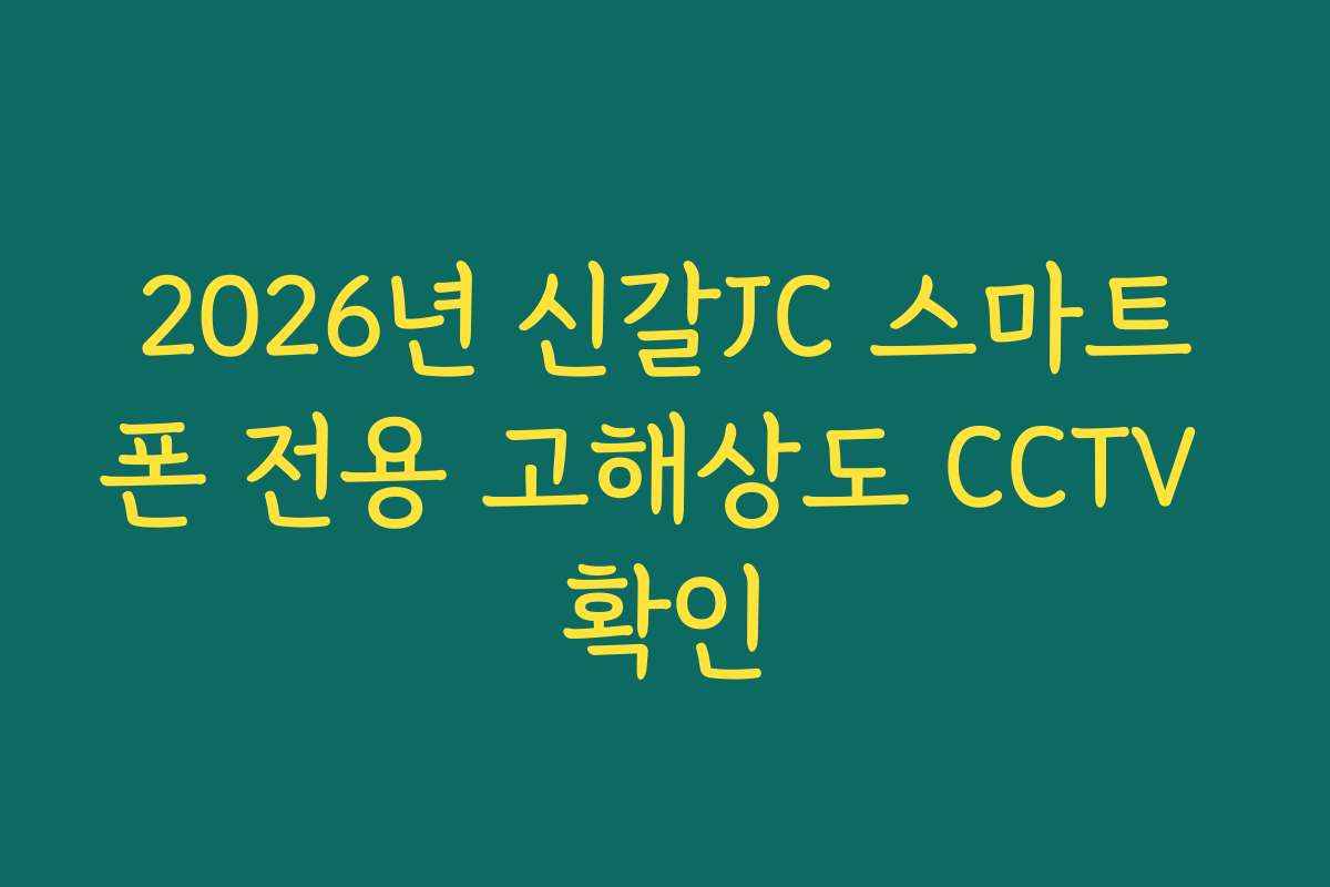 2026년 신갈JC 스마트폰 전용 고해상도 CCTV 확인