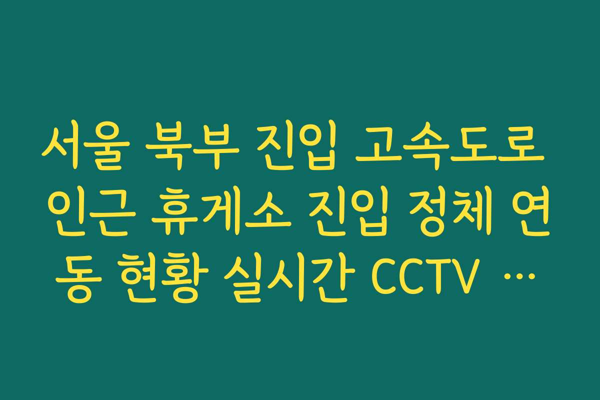 서울 북부 진입 고속도로 인근 휴게소 진입 정체 연동 현황 실시간 CCTV 확인